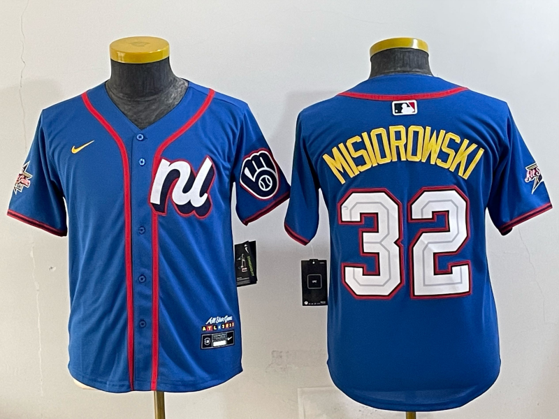 Women Milwaukee Brewers #32 Misiorowski blue Nike MLB 2025 jersey 001